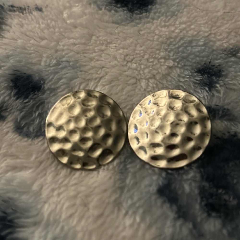 Silver color metal post earrings